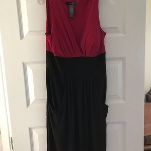 Bisou bisou pink and brown pencil style dress